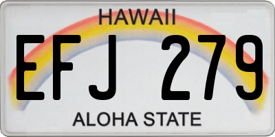 HI license plate EFJ279