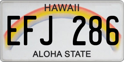 HI license plate EFJ286