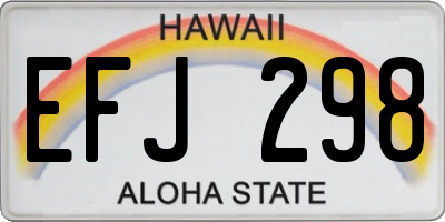 HI license plate EFJ298