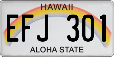 HI license plate EFJ301