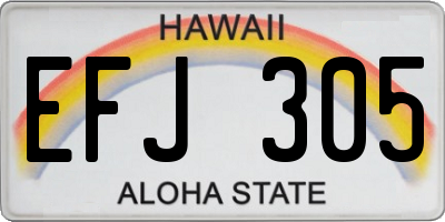 HI license plate EFJ305