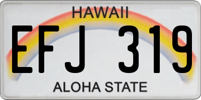 HI license plate EFJ319