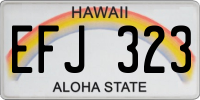 HI license plate EFJ323