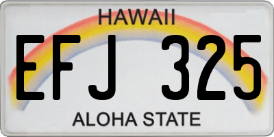 HI license plate EFJ325