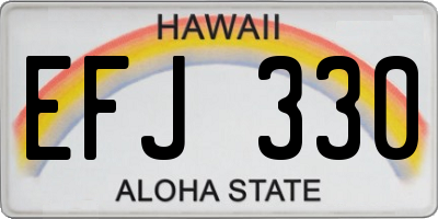 HI license plate EFJ330