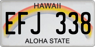 HI license plate EFJ338