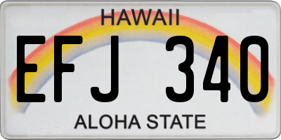 HI license plate EFJ340