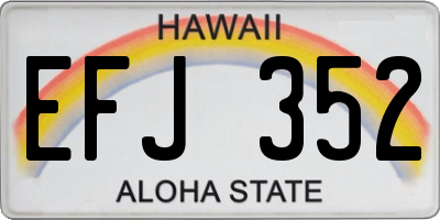 HI license plate EFJ352