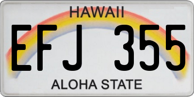 HI license plate EFJ355
