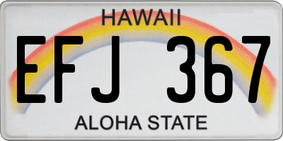 HI license plate EFJ367