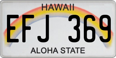 HI license plate EFJ369