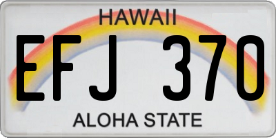 HI license plate EFJ370