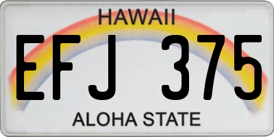HI license plate EFJ375