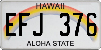 HI license plate EFJ376