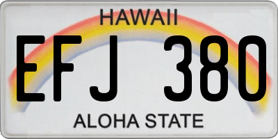HI license plate EFJ380