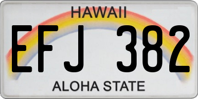HI license plate EFJ382