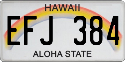HI license plate EFJ384
