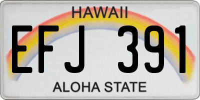 HI license plate EFJ391