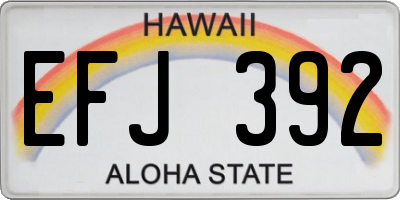 HI license plate EFJ392