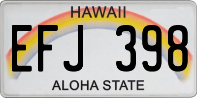HI license plate EFJ398