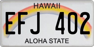 HI license plate EFJ402