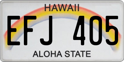 HI license plate EFJ405