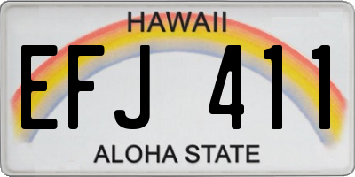 HI license plate EFJ411