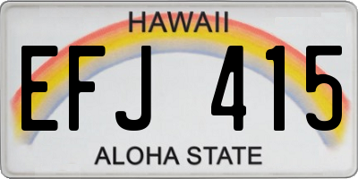 HI license plate EFJ415