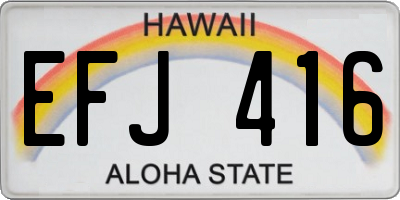 HI license plate EFJ416
