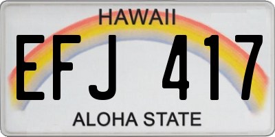 HI license plate EFJ417