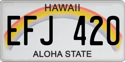 HI license plate EFJ420
