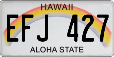 HI license plate EFJ427