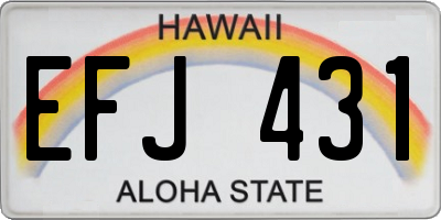 HI license plate EFJ431