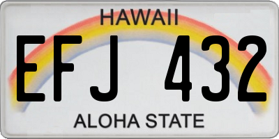 HI license plate EFJ432