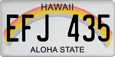 HI license plate EFJ435