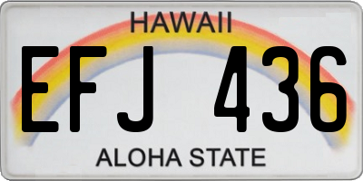 HI license plate EFJ436