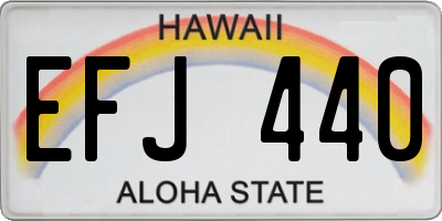 HI license plate EFJ440