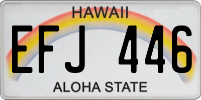 HI license plate EFJ446