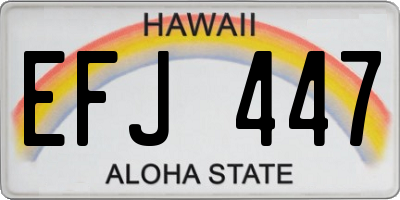 HI license plate EFJ447