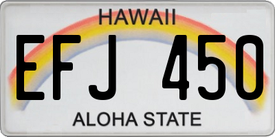 HI license plate EFJ450
