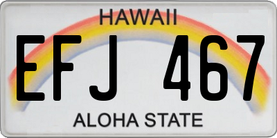 HI license plate EFJ467