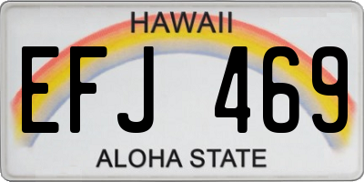HI license plate EFJ469