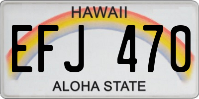 HI license plate EFJ470