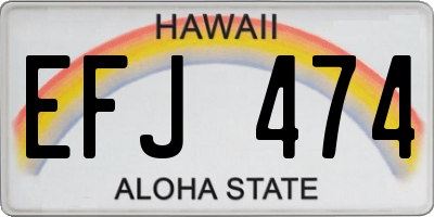 HI license plate EFJ474
