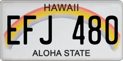 HI license plate EFJ480