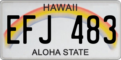 HI license plate EFJ483