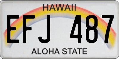 HI license plate EFJ487