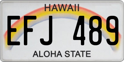 HI license plate EFJ489