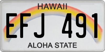 HI license plate EFJ491
