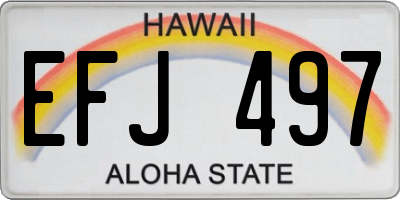 HI license plate EFJ497